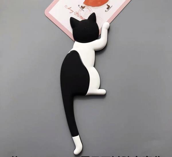 Cartoon PVC Cat Dog Tail Hook Multiuse Fridge Magnet