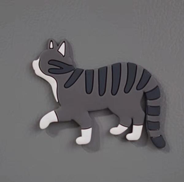 Cartoon PVC Cat Dog Tail Hook Multiuse Fridge Magnet