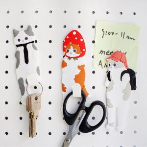 Cartoon PVC Cat Bent Leg Hook Multiuse Fridge Magnet