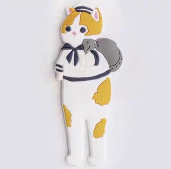 Cartoon PVC Cat Bent Leg Hook Multiuse Fridge Magnet