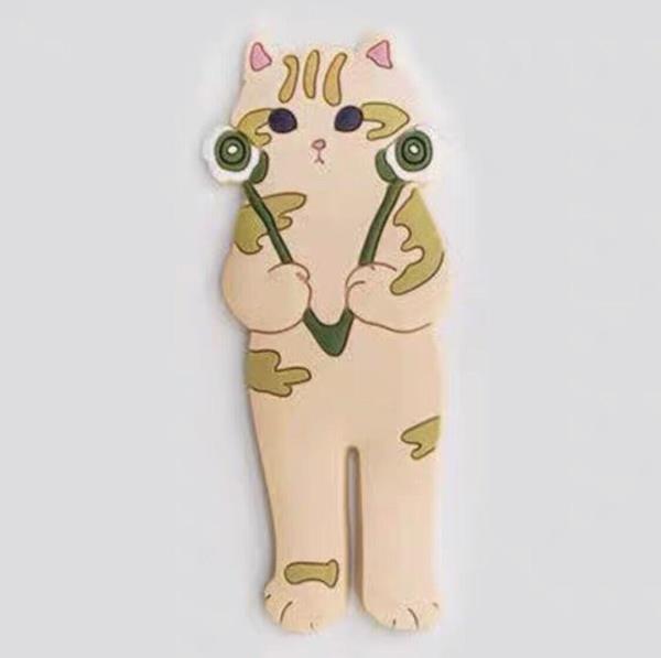 Cartoon PVC Cat Bent Leg Hook Multiuse Fridge Magnet