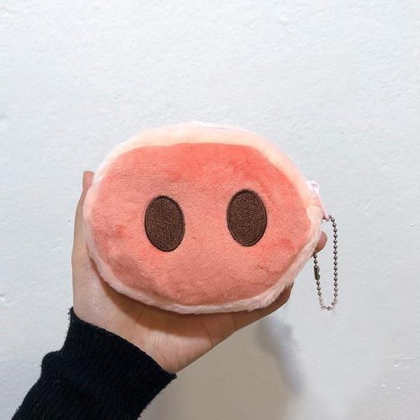 Fluffy Pink Pig Nose Coin Purse