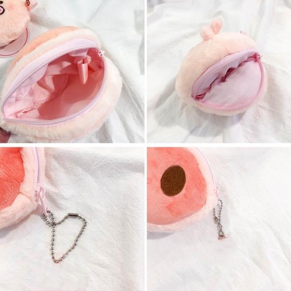 Fluffy Pink Pig Nose Coin Purse