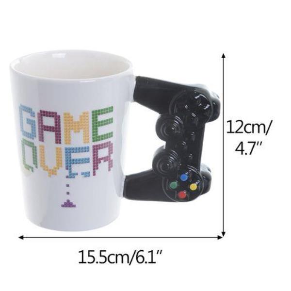 3D Game Control Handle White Ceramic Mug