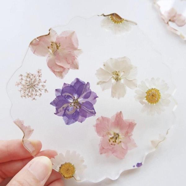 Fairy Dried Flower Acrylic Mug Drink Holder Coaster