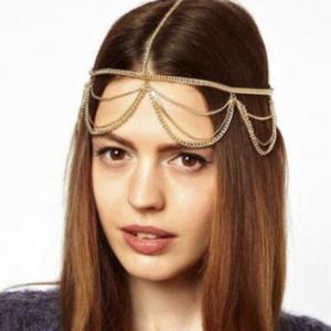 Gold Flower Leaf Elastic Head Chain