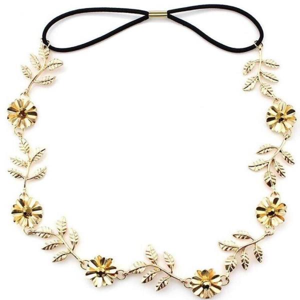 Gold Flower Leaf Elastic Head Chain