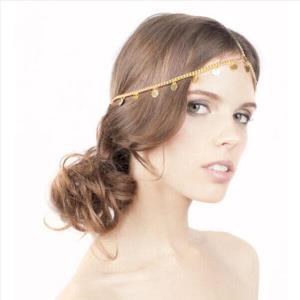 Bohemian Gold Circle Tassel Forehead Hair Chain