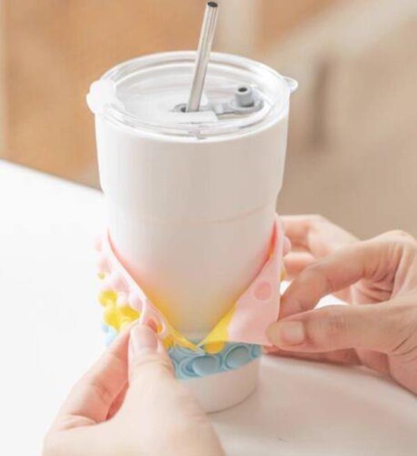 3D Pop Up Sippy Ceramic Drinking Bottle