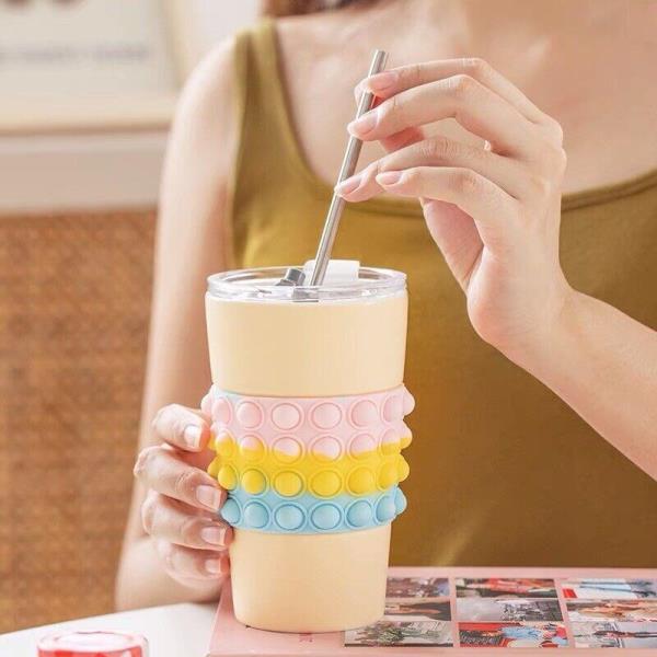 3D Pop Up Sippy Ceramic Drinking Bottle