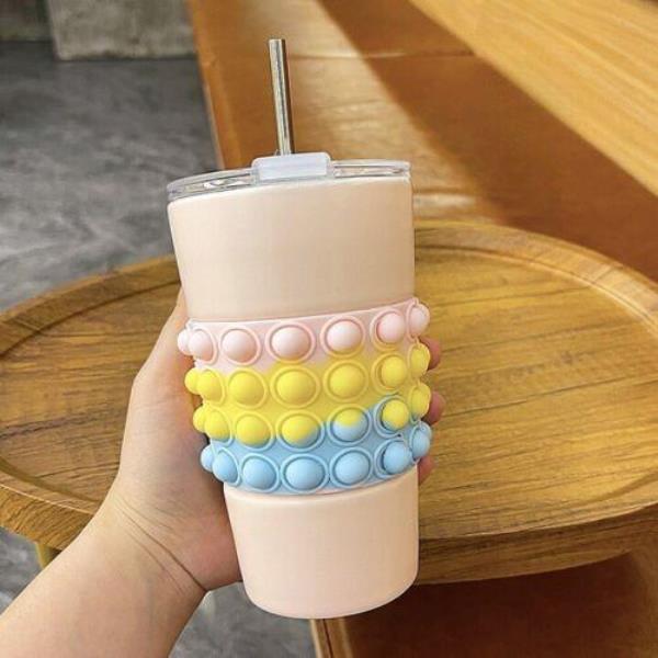 3D Pop Up Sippy Ceramic Drinking Bottle