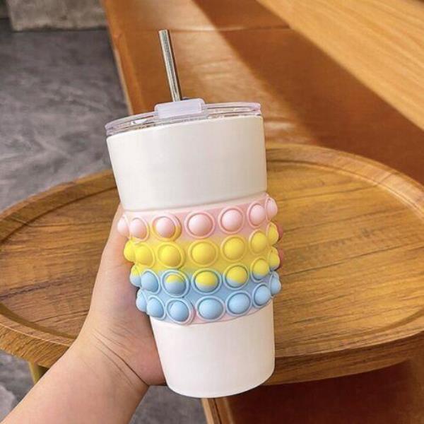 3D Pop Up Sippy Ceramic Drinking Bottle