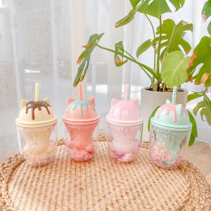 3D Cat Ceramic Cup Lid Spoon Set