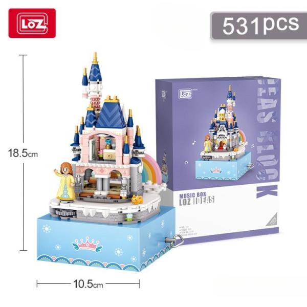 LOZ Mini Blocks Princess Castle Building Bricks Rotating Music Box