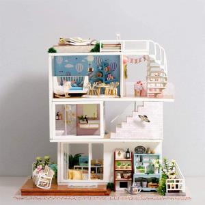 DIY Wooden Large Double Sided Garden Villa Music Miniature Dollhouse