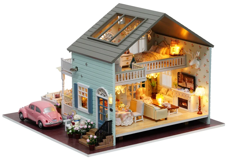 Cute Room DIY Queenstown Suburban Music Miniature Dollhouse