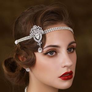 Gothic Rhinestone Wedding Bride Head Chain