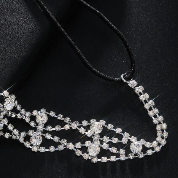 Silver Rhinestone Elastic Headband