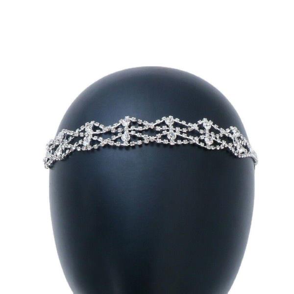 Silver Rhinestone Elastic Headband