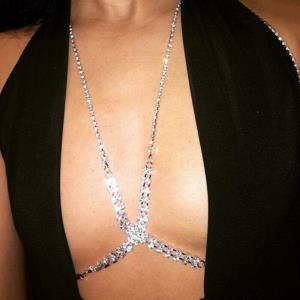 Gold Gothic Crystal Chest Bra Body Chain