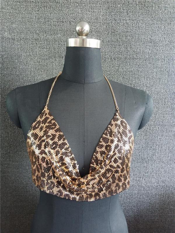 Sequins Bikini Beach Bra Chest Body Chain