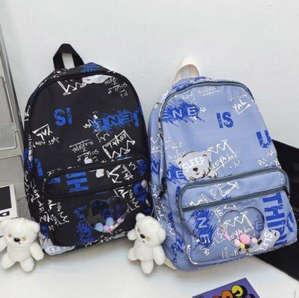 Durable Graffiti Multi Pockets School Backpack