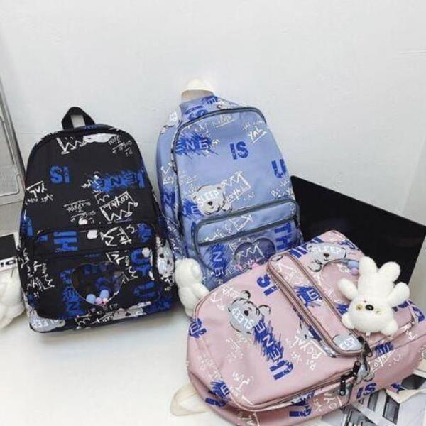 Durable Graffiti Multi Pockets School Backpack