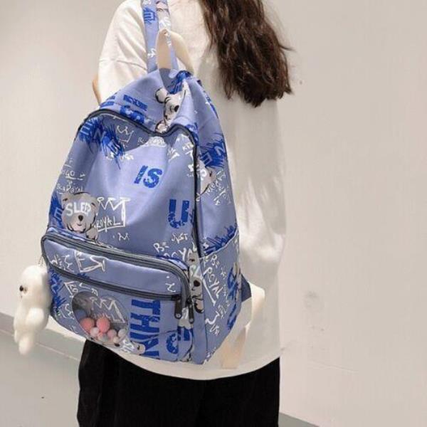 Durable Graffiti Multi Pockets School Backpack