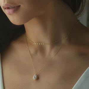 Rhinestone Waterdrop Pendant Necklace 