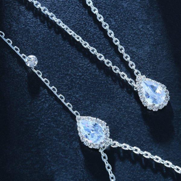 Rhinestone Waterdrop Pendant Necklace 