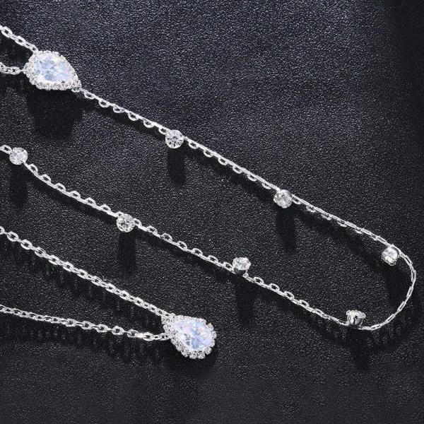 Rhinestone Waterdrop Pendant Necklace 