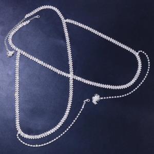 Hollow Crystal Heart Waist Body Chain