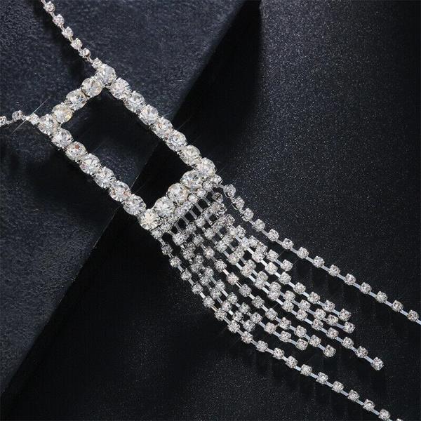 Rectangle Pedant Tassel Necklace Chest Body Chain