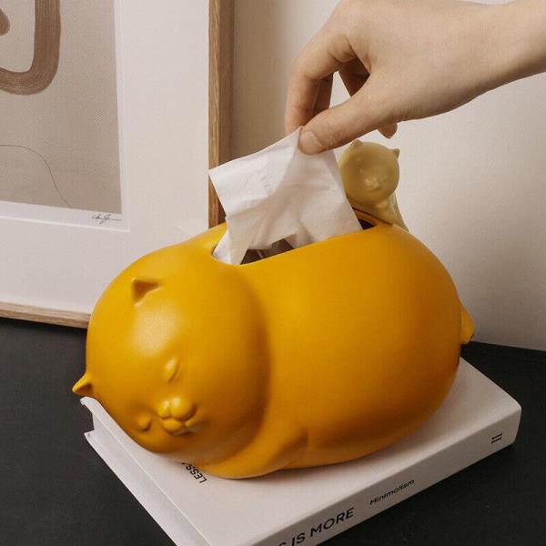 Orange Bear Ceramic Paper Tissue Box