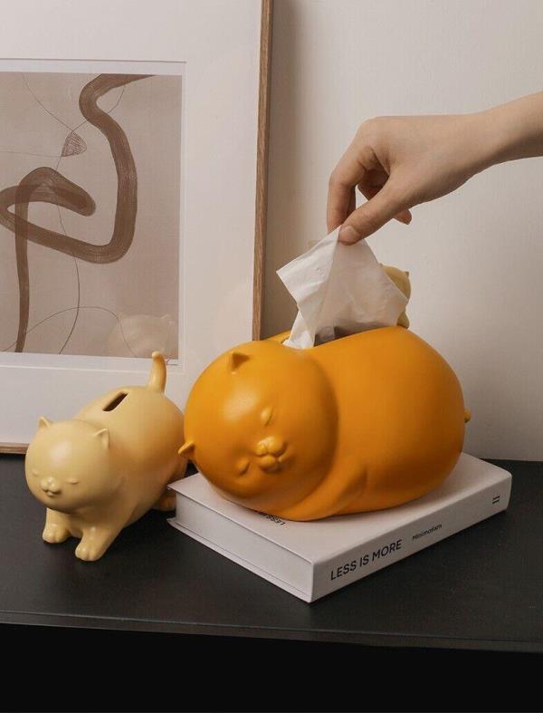 Orange Bear Ceramic Paper Tissue Box