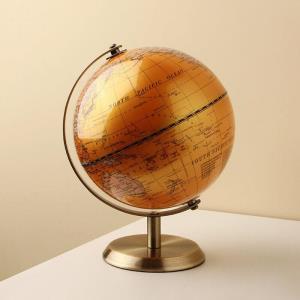 Nordic Small Yellow Resin World Map Rotate Globe