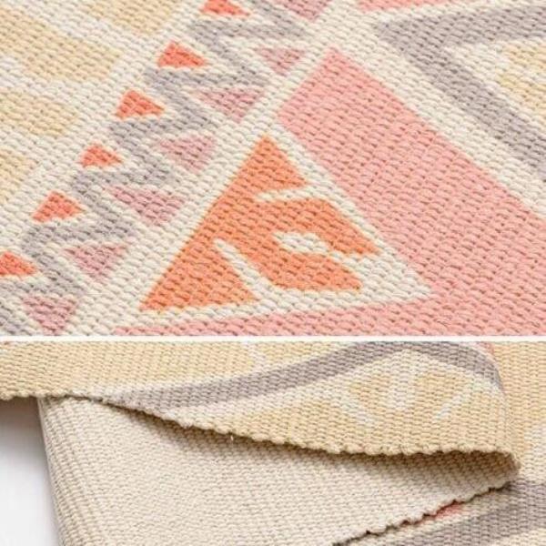 Bohemian Rectangle Tassel Woven Knit Floor Decor Rug