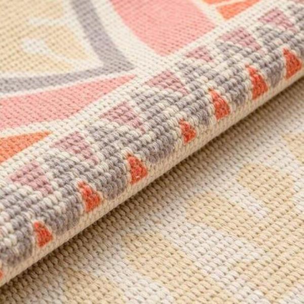 Bohemian Rectangle Tassel Woven Knit Floor Decor Rug