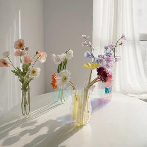 Modern Acrylic Lacer Colourful Tall Wave Arch Flower Vase