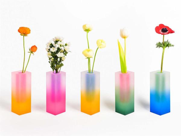 Nordic Modern Acrylic Glass Pillar Flower Vase