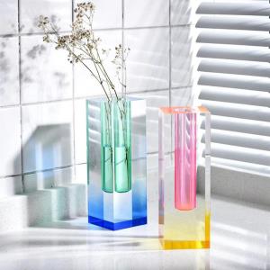 Nordic Morden Acrylic Lacer Rainbow Colour Flower Vase