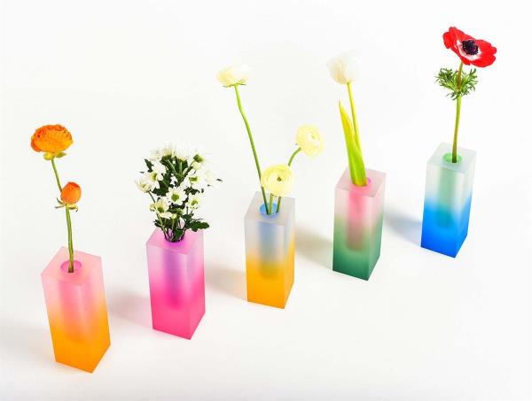 Nordic Modern Acrylic Glass Pillar Flower Vase