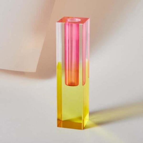 Nordic Modern Acrylic Glass Pillar Flower Vase