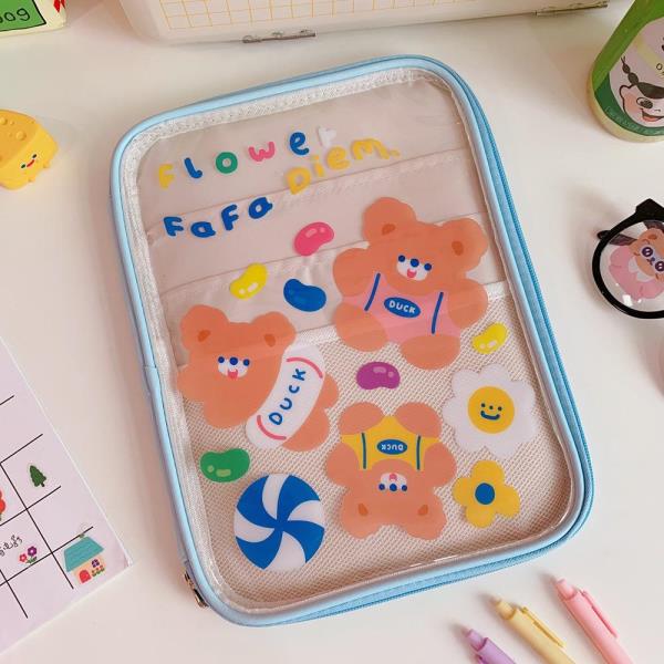 11 Inch PVC Cartoon Transparent Tablet Bag