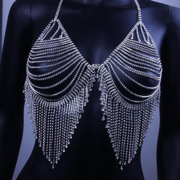 Tassel Chest Bra Underwear Body Chain Set