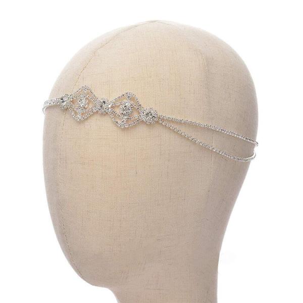 Retro Elastic Rhinestone Tassel Forehead Hair Chain