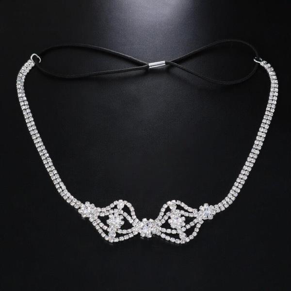 Retro Elastic Rhinestone Tassel Forehead Hair Chain