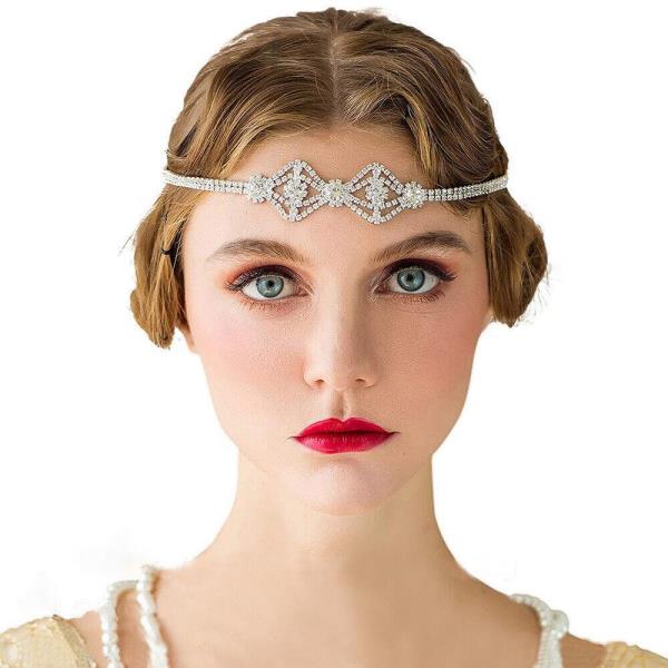 Retro Elastic Rhinestone Tassel Forehead Hair Chain