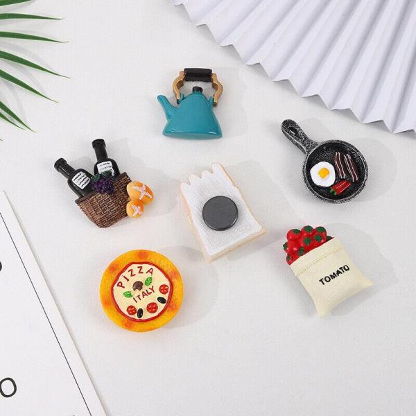 6 Resin Chef Cooker Food 3D Fridge Magnets