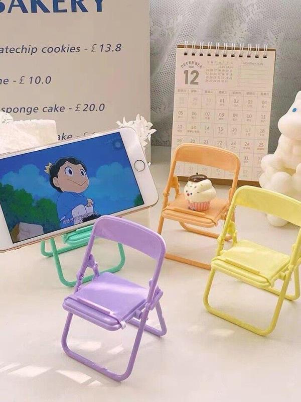 Solid Colour Foldable Mini Chair Phone Holder